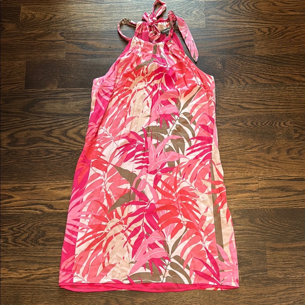 Tommy Bahama Pink and Brown Halter Dress